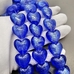 Бусины Сердце, стекло, синий, 20 мм, штука