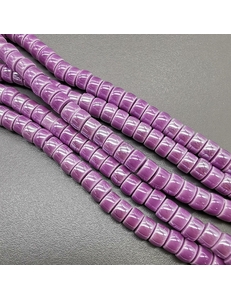 Бусина Рондели из керамики, фиолетовый, 6.5*4.4 мм
