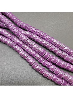 Бусина Рондели из керамики, фиолетовый, 6.5*4.4 мм