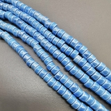Бусина Рондели из керамики, голубой, 6.5*4.4 мм