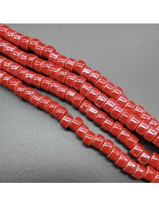 Бусина Рондели из керамики, красный, 6.5*4.4 мм