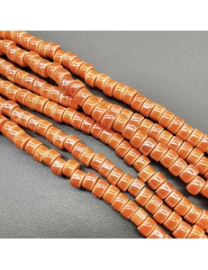 Бусина Рондели из керамики, оранжевый, 6.5*4.4 мм