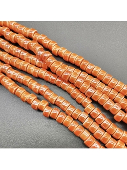 Бусина Рондели из керамики, оранжевый, 6.5*4.4 мм