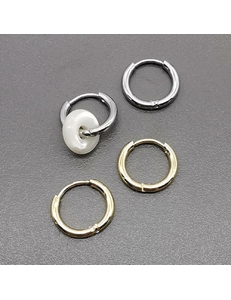 Серьги-кольца, конго, мини, 11.7*1.6 мм, позолота, родий