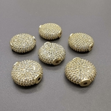 Бусины с фианитами, 15*15.5*5 мм, позолота