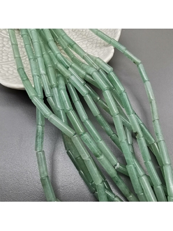 Бусины трубочки Нефрит, зеленый, 13*4 мм, шт