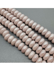 Бусина Рондель из керамики, розовая пудра, 11*6 мм, шт