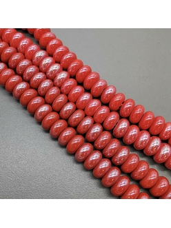 Бусина Рондель из керамики, красный, 11*6 мм, шт