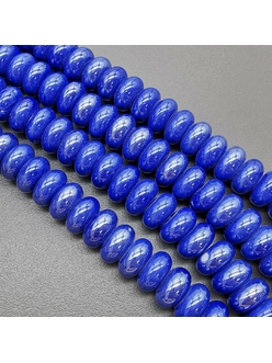 Бусина Рондель из керамики, синий, 11*6 мм, шт