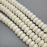 Бусина Рондель из керамики, молочный, 11*6 мм, шт