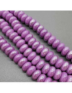 Бусина Рондель из керамики, фиолетовый, 11*6 мм, шт