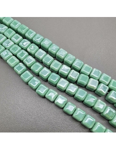 Бусина Квадрат из керамики, зеленый, 9 мм, шт