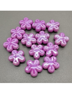 Бусина Цветок из керамики, фиолетовый, 18 мм, шт