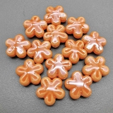 Бусина Цветок из керамики, оранжевый, 18 мм, шт