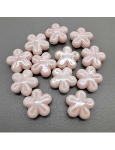 Бусина Цветок из керамики, розовая пудра, 18 мм, тип 2, шт