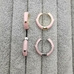 Серьги-кольца, с розовой эмалью, 22*4 мм, позолота, родий