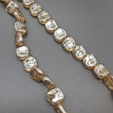 Бусина Квадрат-волной стеклянная, золотистый, 10 мм