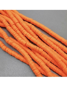 Бусины Рондели, силикон, оранжевый, 6*1 мм, тип2