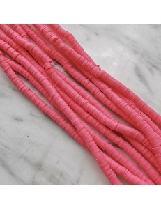 Бусины Рондели, силикон, ярко-розовый, 4*1 мм