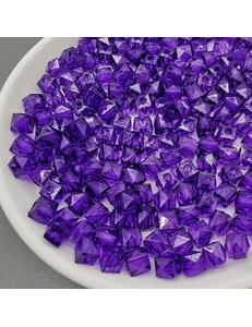 Бусина Акрил квадрат, граненный, 8 мм, фиолетовый
