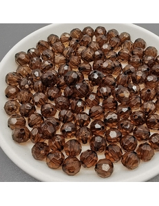 Бусина Акрил, граненный, 10 мм, коричневый