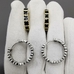 Серьги кольца Клевер с черной эмалью, 22*4.4 мм, позолота, родий