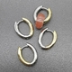 Серьги овал, 17*21 мм, биколор