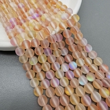 Бусина стекло, опально-персиковый, матовый, 6 мм