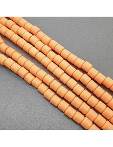 Бусины Цилиндр, силикон, оранжевый, 6*6 мм