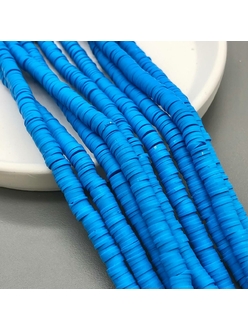 Бусины Рондели, силикон, ярко-синий, 6*1 мм
