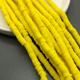 Бусины Рондели, силикон, желтый, 6*1 мм