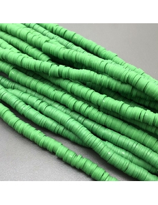 Бусины Рондели, силикон, зеленый, 6*1 мм, тип 3