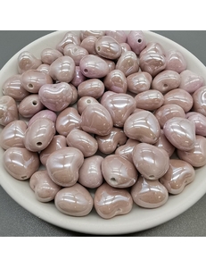 Бусина Сердце из керамики, темно розовый, 17*15 мм, шт