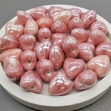 Бусина Сердце из керамики, розовый, 12*12.5 мм, шт, тип 2