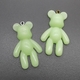 Подвеска Мишка, пластик, лаймовый, 28*44 мм, позолота, родий