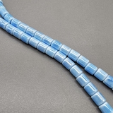 Бусина цилиндр из керамики, голубой, 7*6.5 мм, шт