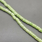 Бусина цилиндр из керамики, зеленый, 7*6.5 мм, шт