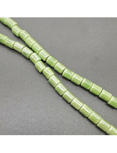 Бусина цилиндр из керамики, зеленый, 7*6.5 мм, шт