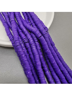 Бусины Рондели, силикон, фиолетовый, 6*1 мм, тип3