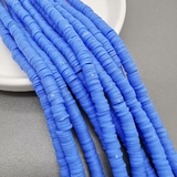 Бусины Рондели, силикон, синий, 6*1 мм, тип 3