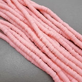 Бусины Рондели, силикон, нежно-розовый, 6*1 мм, тип 3