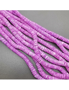 Бусины Рондели ракушек, крашеные, фиолетовый, 6 мм, тип 2