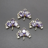 Подвеска Цветок, сиреневый, 16*18 мм, позолота