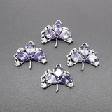 Подвеска Цветок, сиреневый, 16*18 мм, родий