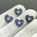 Подвеска Сердце с синими фианитами, 13*3 мм, позолота