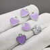 Подвеска Сердце с фиолетовой эмалью, 10*11.5 мм, родий