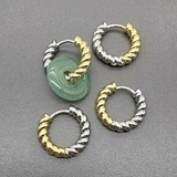 Серьги кольца косы, 20*4 мм, биколор
