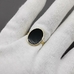 Кольцо Овал с черной керамикой, 14*17.7 мм, позолота