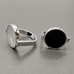 Кольцо Круг с черной керамикой и перламутром, 16.5 мм, родий