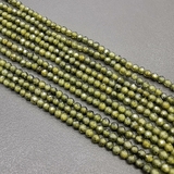 Бусины Фианит, граненные, зеленый хаки, 2.9 мм